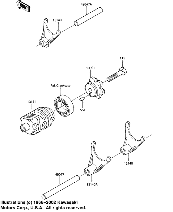 Gear change drum & forks