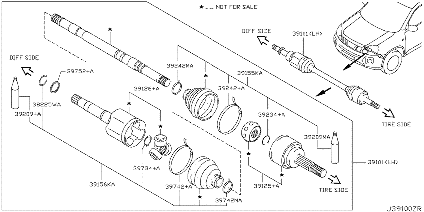 Front drive shaft (ff)