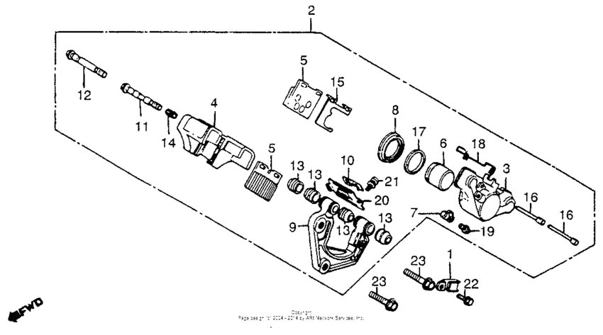Front brake caliper 80
