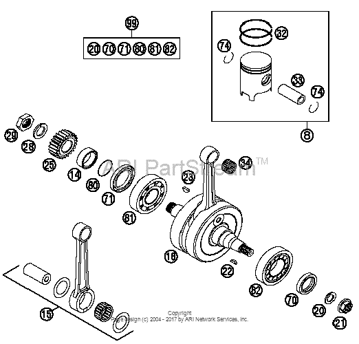 Crankshaft, Piston