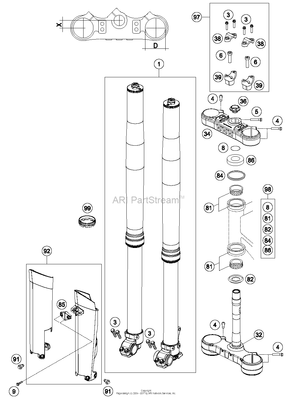 Front Fork, Triple Clamp