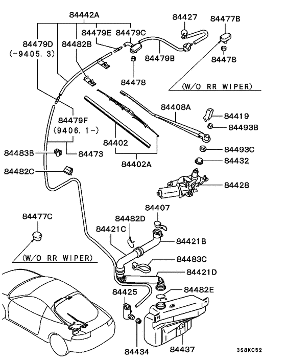 Rear window wiper & washer