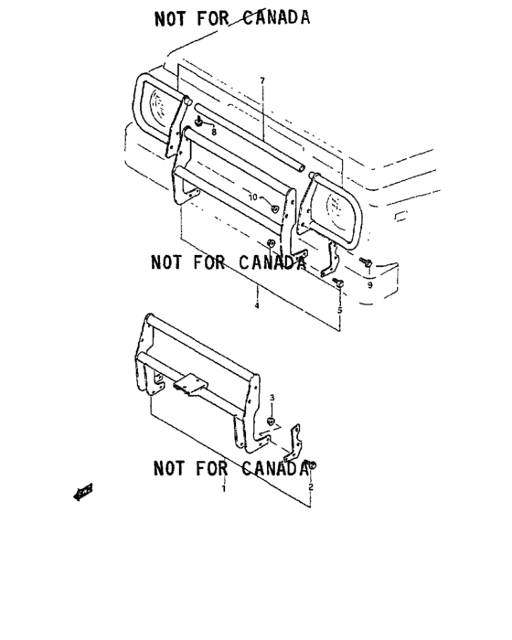 Winch stay and front guard