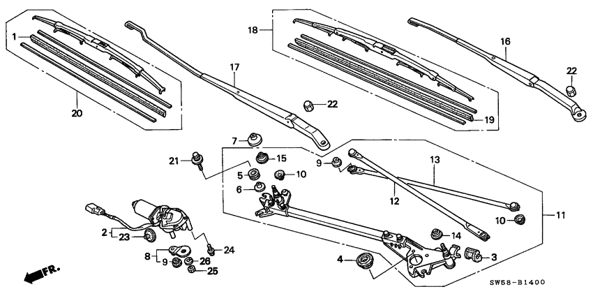 Front windshield wiper