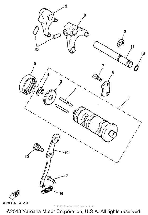 Shift cam-fork