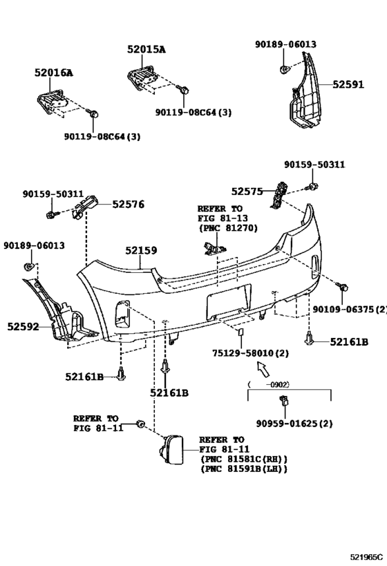 Rear Bumper & Bumper Stay for 2005 - 2010 Toyota VITZ NCP91 | Japan ...