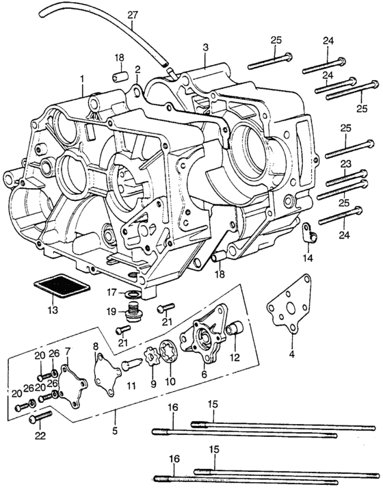 Crankcase + oil pump