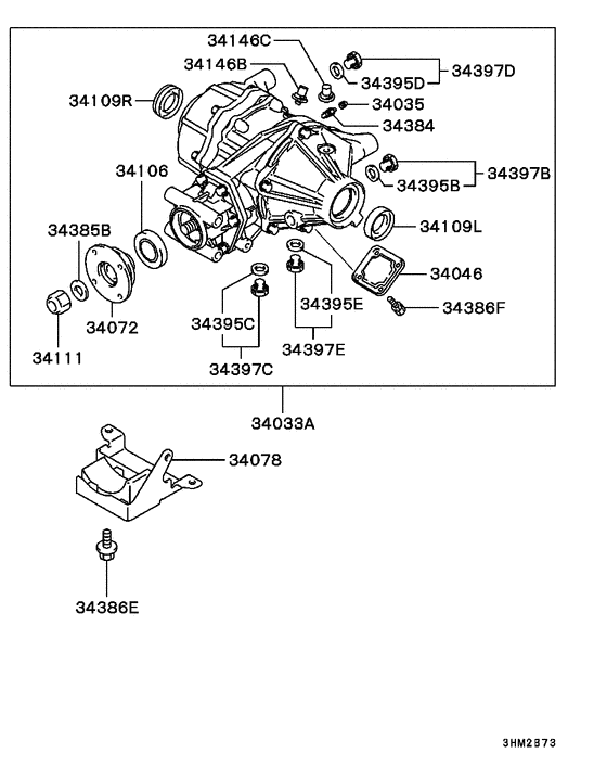 Rear axle differential