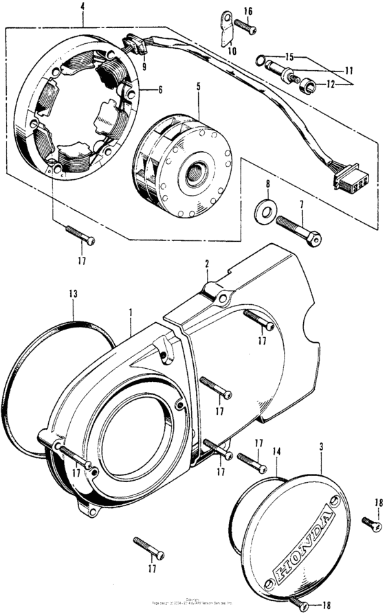 Left crankcase cover + alternator