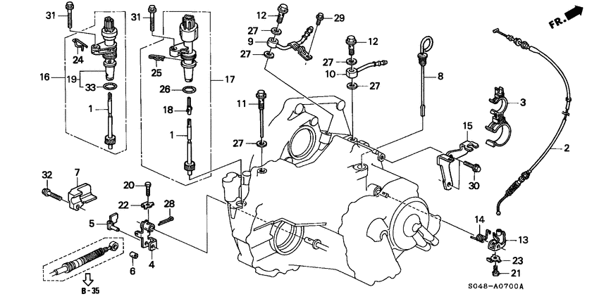 Atf pipe/speed sensor