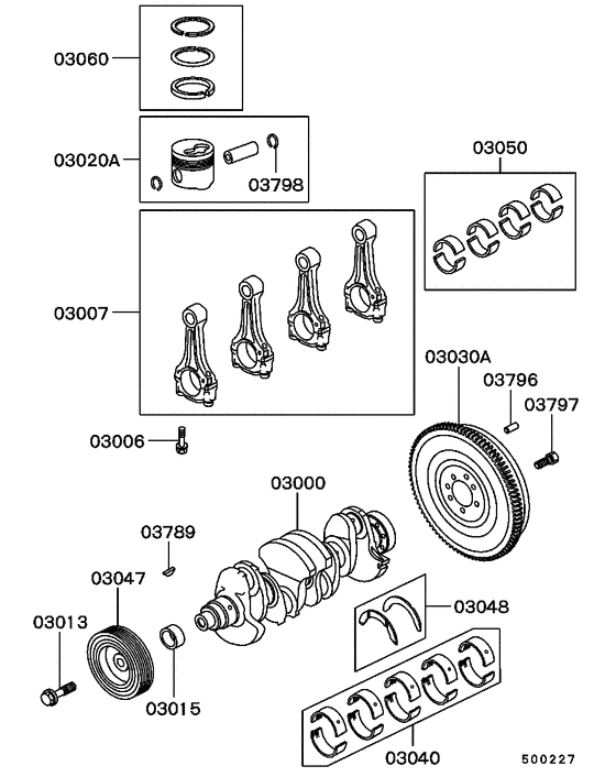 Piston & crankshaft