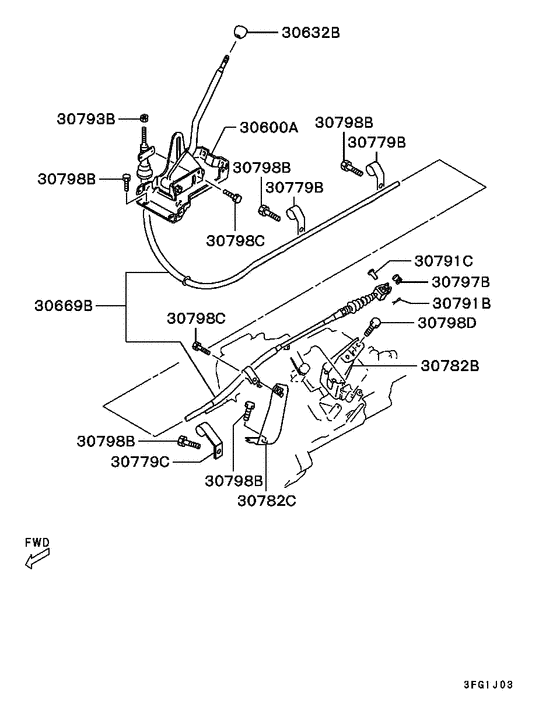 M/t floor shift linkage