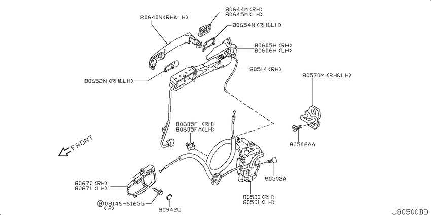 Front door lock & handle