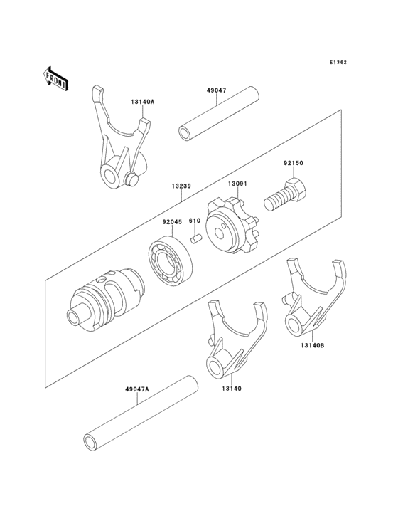 Gear change drum/shift fork(s)
