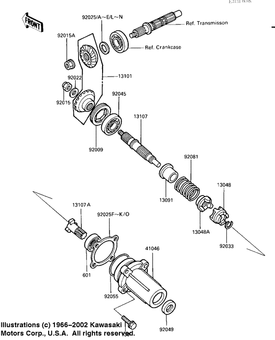 Front bevel gears