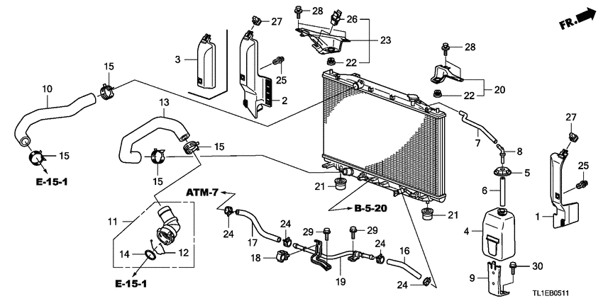 Radiator hose/reserve tan k