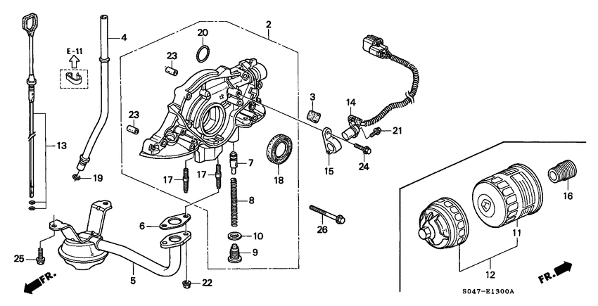 Oil pump/oil strainer