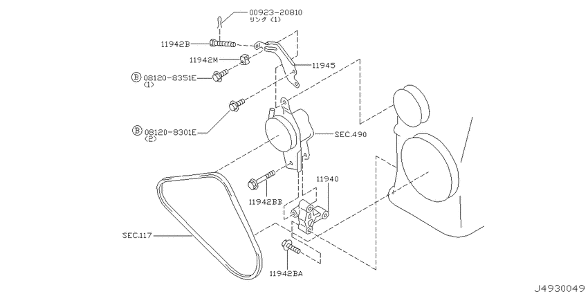 Power steering pump mounting