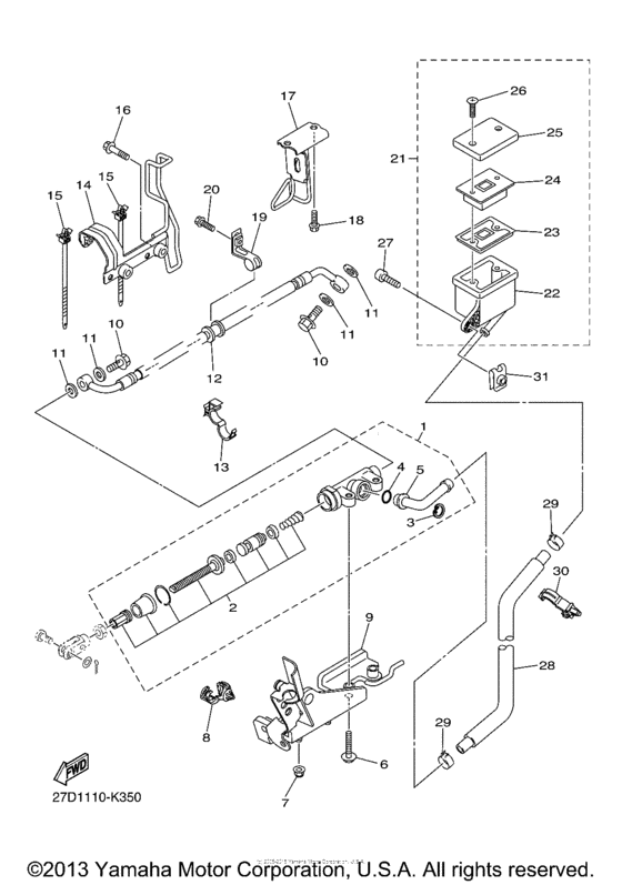 Rear master cylinder