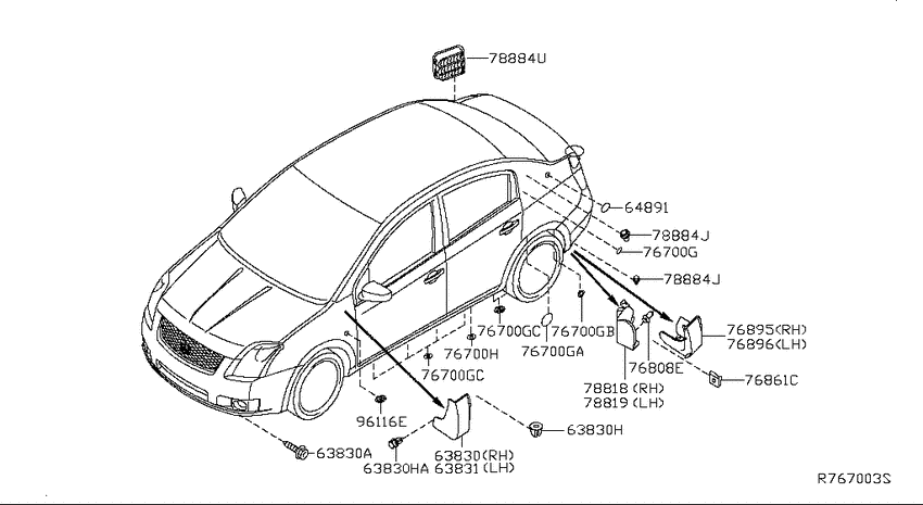 Body side fitting