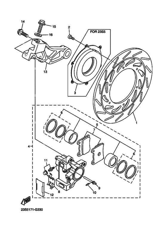 Rear brake caliper