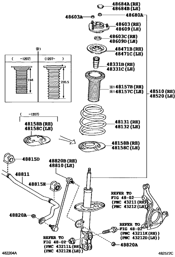 Front Spring & Shock Absorber for 2007 - 2009 Toyota COROLLA RUMION ...