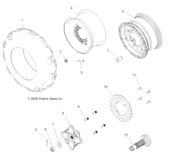 Wheel, front and brake disk/hubs
