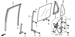 Rear door windows/ regulator