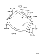 Windshield glass & moulding