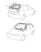 Front and back window glass
