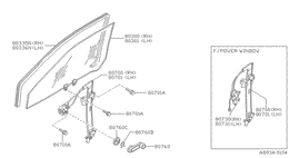 Front door window & regulator