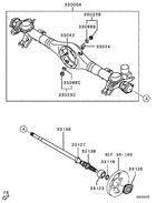 Rear axle housing & shaft