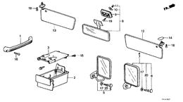 Rear view mirror/ out side mirror/ashtray