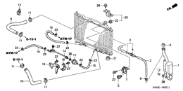 Radiator hose/reserve tan k