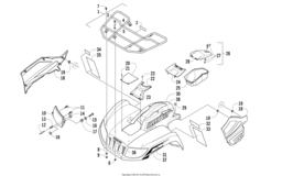 Front Rack, Body Panel, And Headlight Assemblies