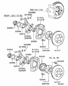 Front axle hub & drum