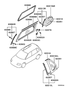 Qtr window glass & moulding