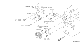 Power steering pump mounting