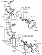 Rear axle hub & drum