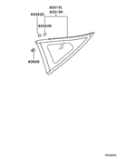 Qtr window glass & moulding