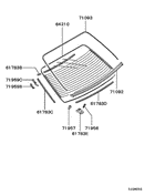Rear window glass & moulding