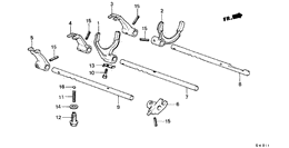 Shift fork/fork shaft