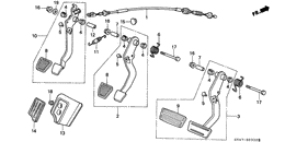 Brake pedal/clutch pedal