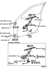 Front Door Window Regulator & Hinge