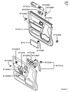 Front door trim & pull handle