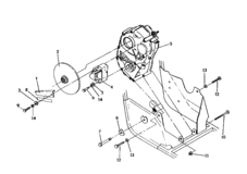 Rh gearcase / brake mounting