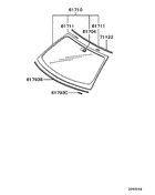 Windshield glass & moulding