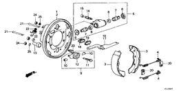Rear brake shoe/ wheel cylinder
