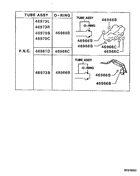 Rear steering oil line