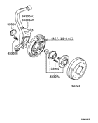 Rear axle hub & drum